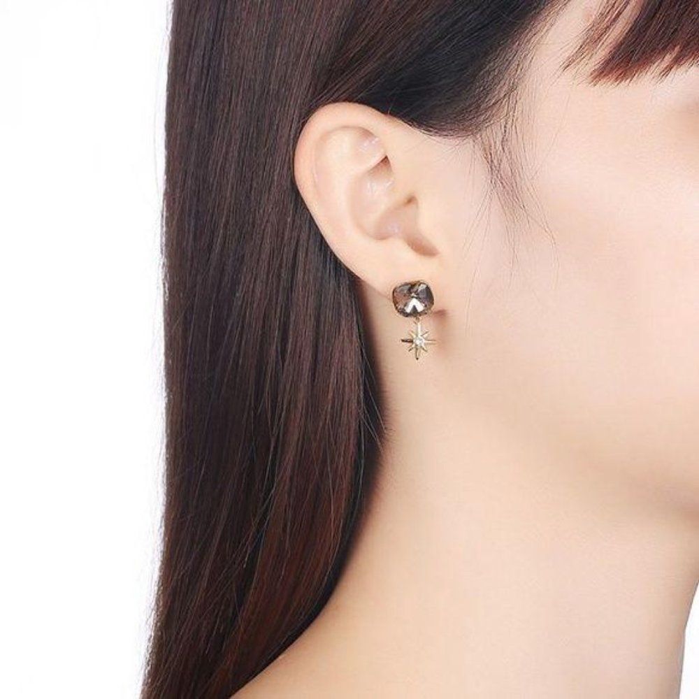 Olive GENUINE SWAROVSKI Crystal Star Drop Earring
